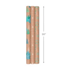 Hallmark Winter Nature Kraft Prints 3-Pack Christmas Wrapping Paper, 90 Sq. Ft. -Hallmark Winter Nature 3Pack Christmas Wrapping Paper 5JXW1051 04